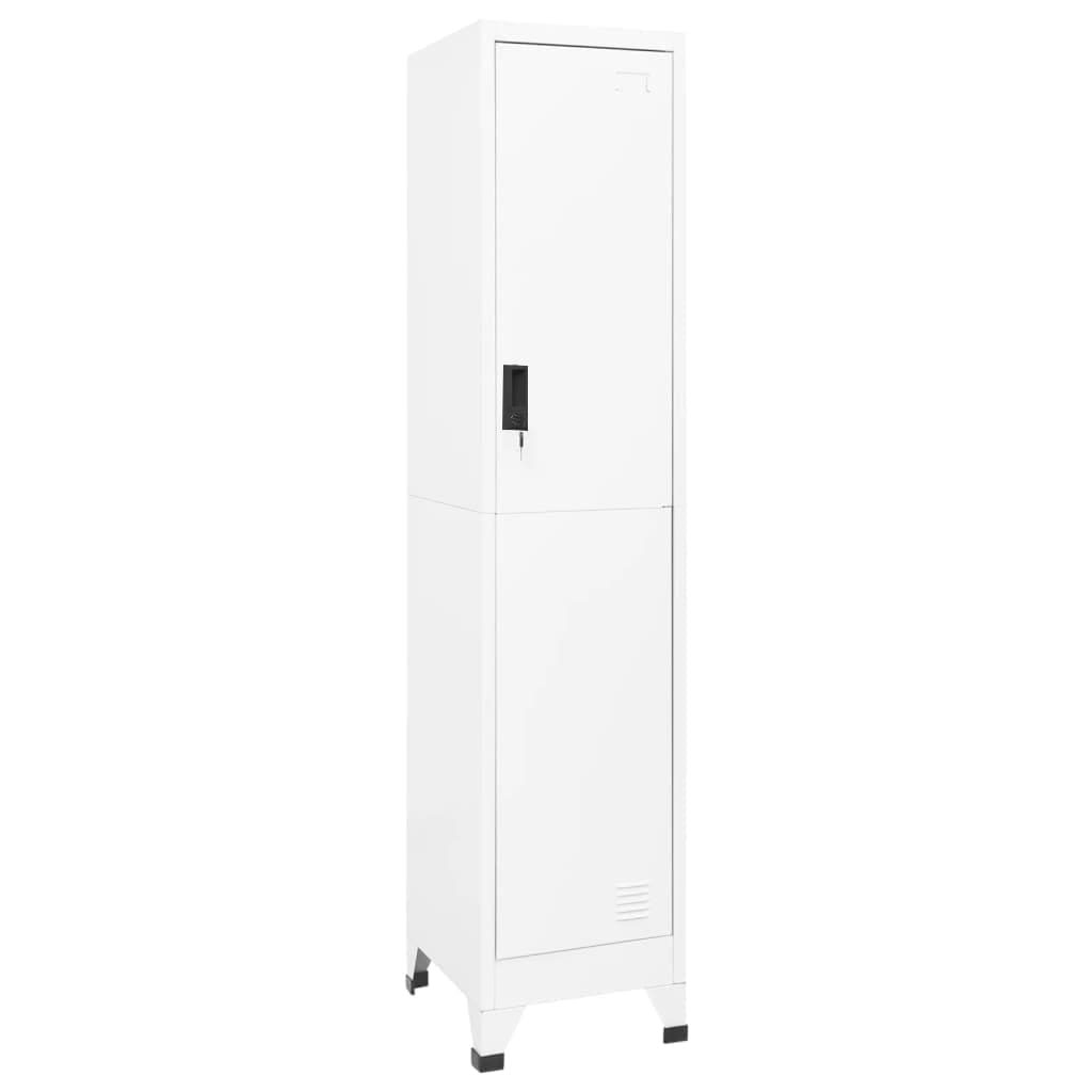 Locker Cabinet White 38x45x180 cm Steel